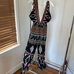 Elevenses Black and Multicolor Patterned Jumpsuit